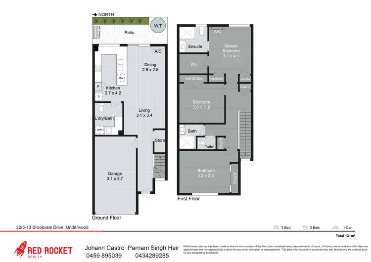 Floorplan of Homely townhouse listing, 32/5-13 Brookvale Drive, Underwood QLD 4119
