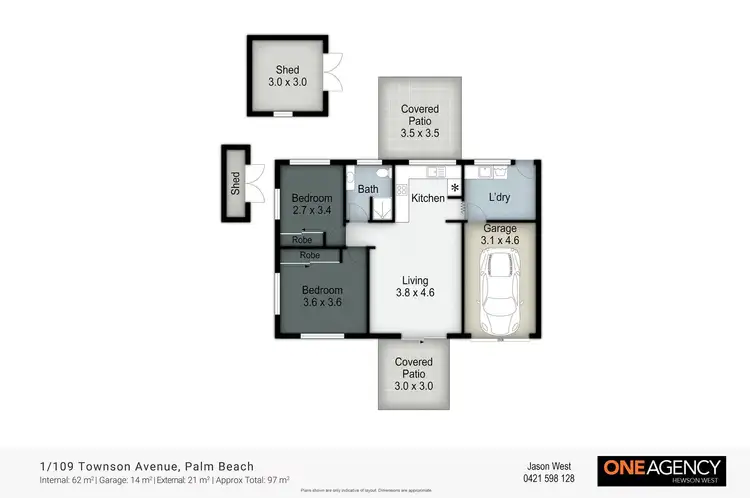 Floorplan of Homely semi-detached listing, 1/109 Townson Avenue, Palm Beach QLD 4221