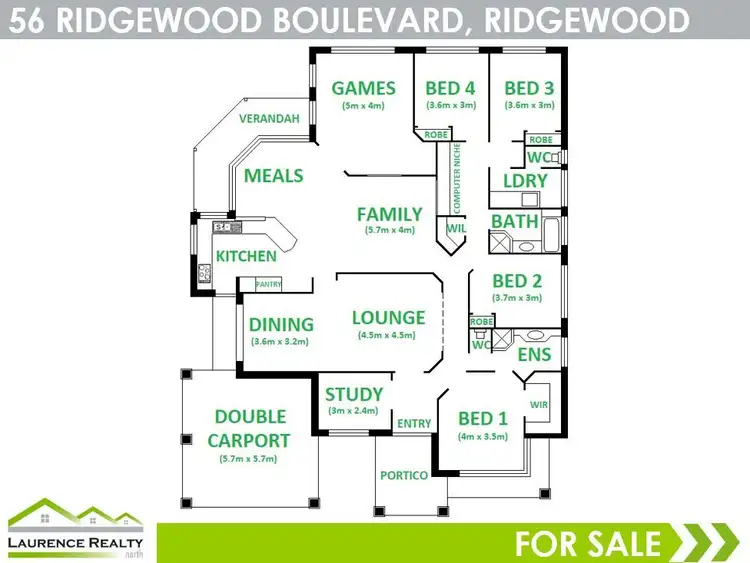 Floorplan of Homely house listing, 56 Ridgewood Boulevard, Ridgewood WA 6030