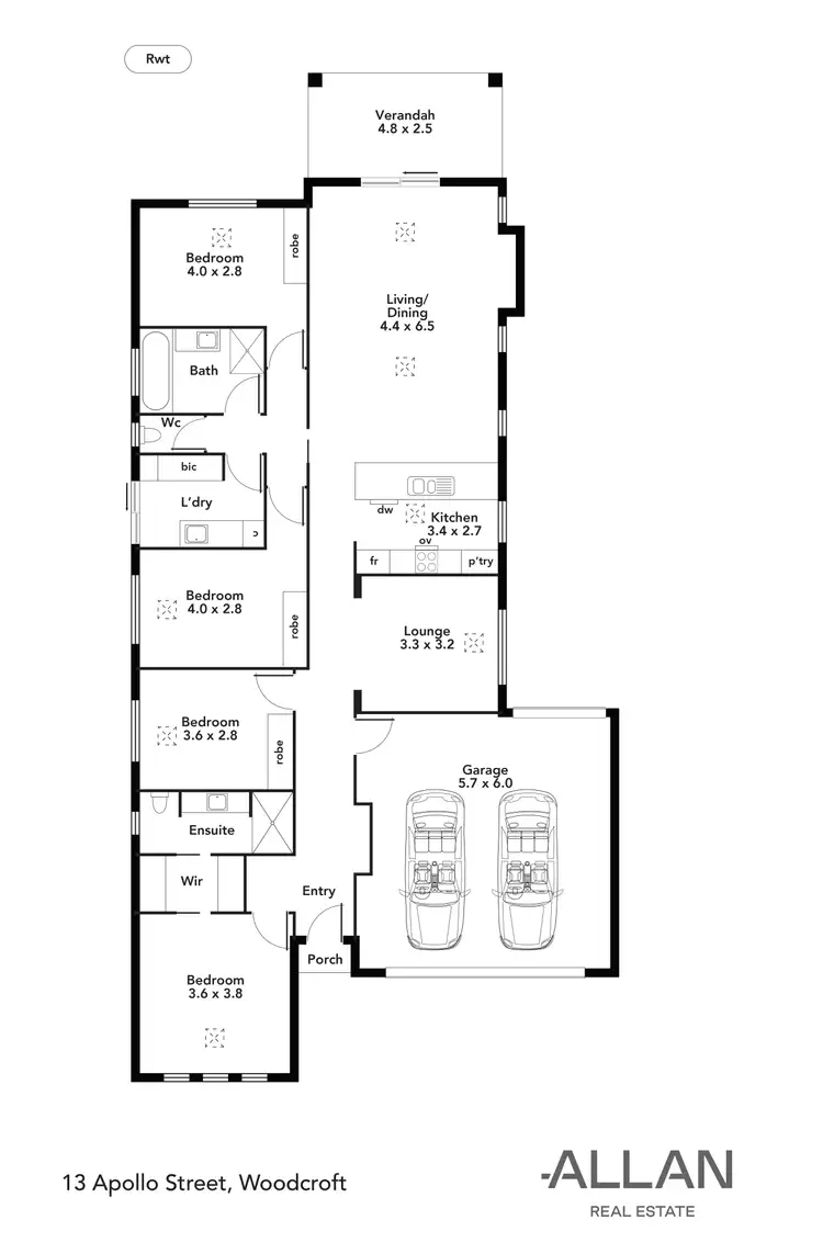 Floorplan of Homely house listing, 13 Apollo Street, Woodcroft SA 5162