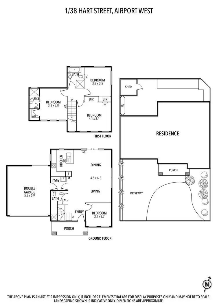 Floorplan of Homely townhouse listing, 1/38 Hart Street, Airport West VIC 3042