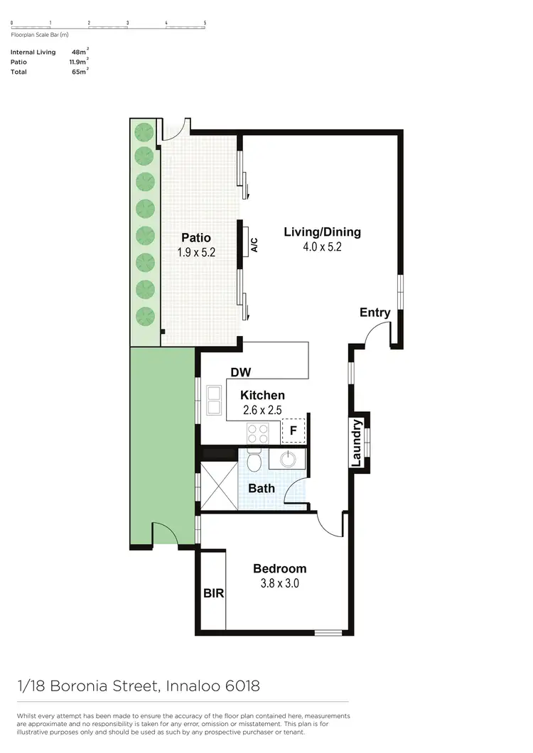 Floorplan of Homely apartment listing, 1/18 Boronia Street, Innaloo WA 6018