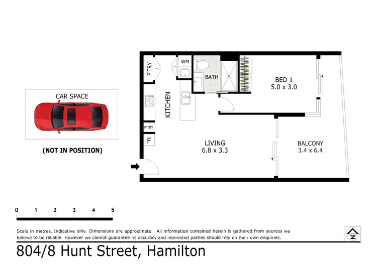 Floorplan of Homely apartment listing, 804/8 Hunt Street, Hamilton QLD 4007