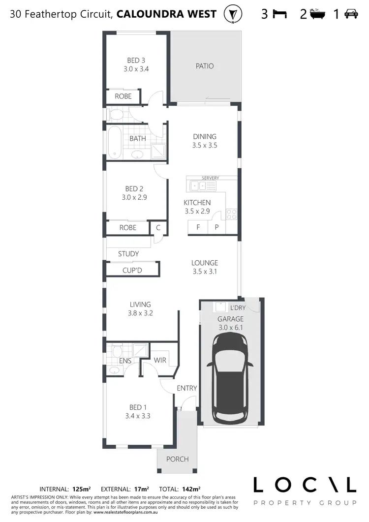 Floorplan of Homely house listing, 30 Feathertop Circuit, Caloundra West QLD 4551