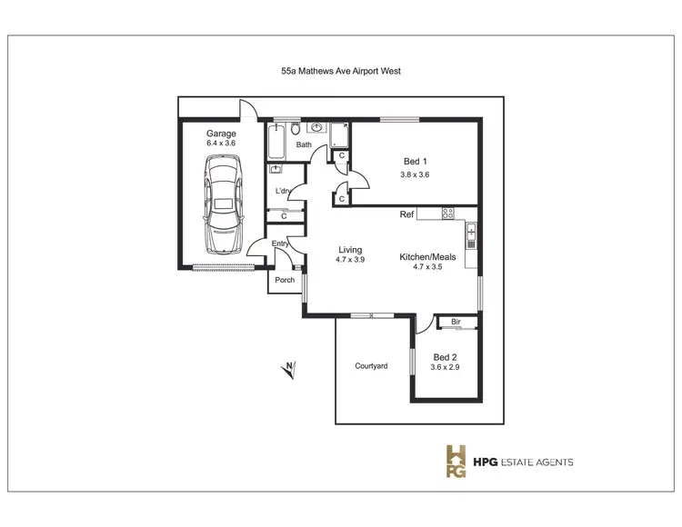 Floorplan of Homely unit listing, 55A Matthews Avenue, Airport West VIC 3042