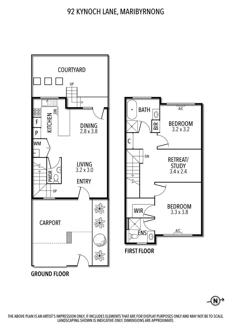 Floorplan of Homely townhouse listing, 92 Kynoch Lane, Maribyrnong VIC 3032