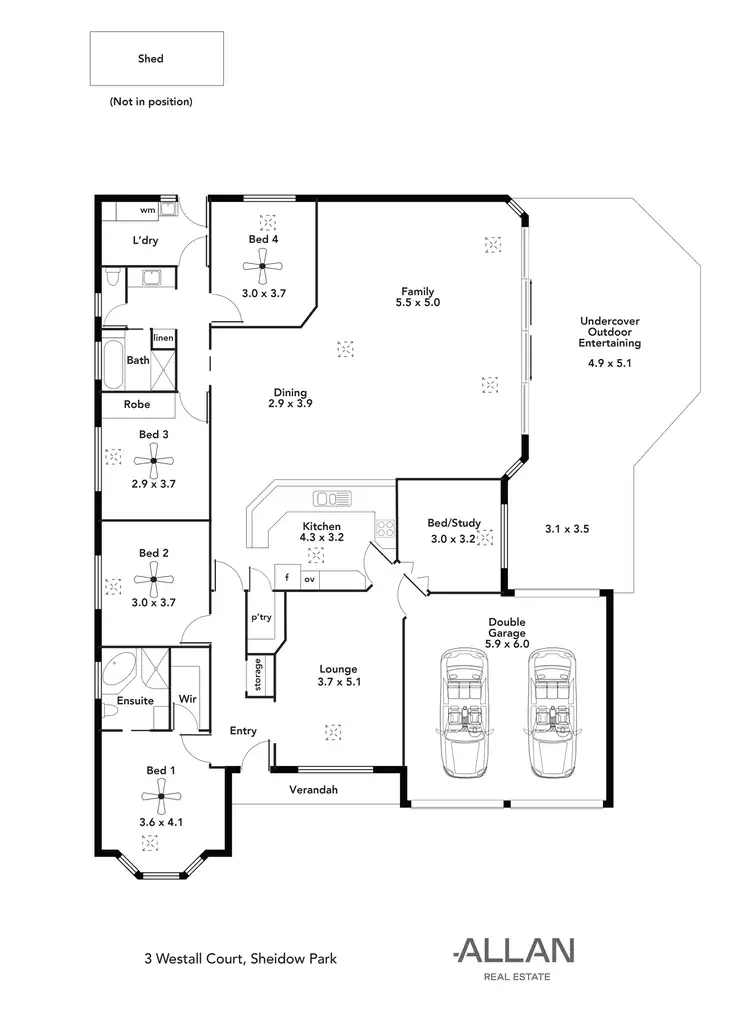 Floorplan of Homely house listing, 3 Westall Court, Sheidow Park SA 5158