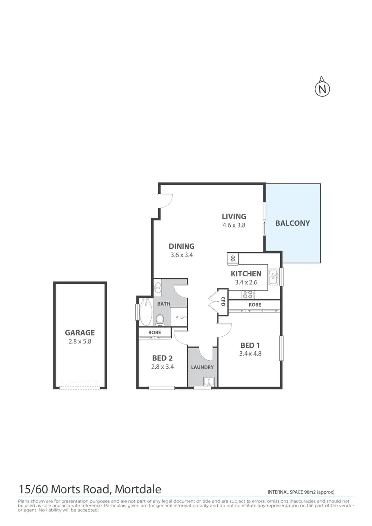 Floorplan of Homely apartment listing, 15/60 Morts Road, Mortdale NSW 2223