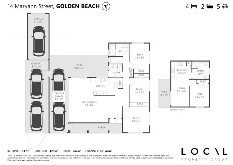 Floorplan of Homely house listing, 14 Maryann Street, Golden Beach QLD 4551