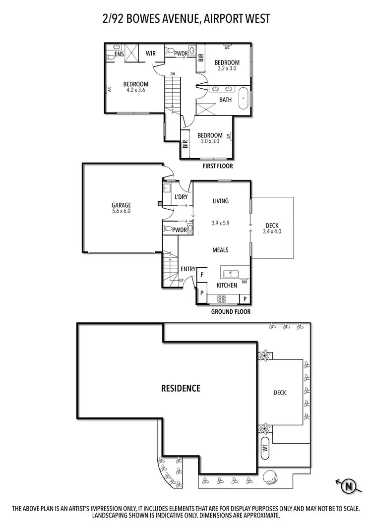 Floorplan of Homely townhouse listing, 2/92 Bowes Avenue, Airport West VIC 3042