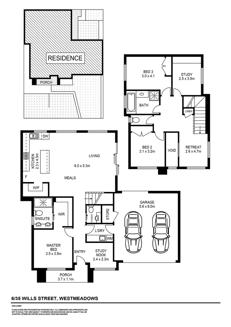 Floorplan of Homely townhouse listing, 6/35 Wills Street, Westmeadows VIC 3049
