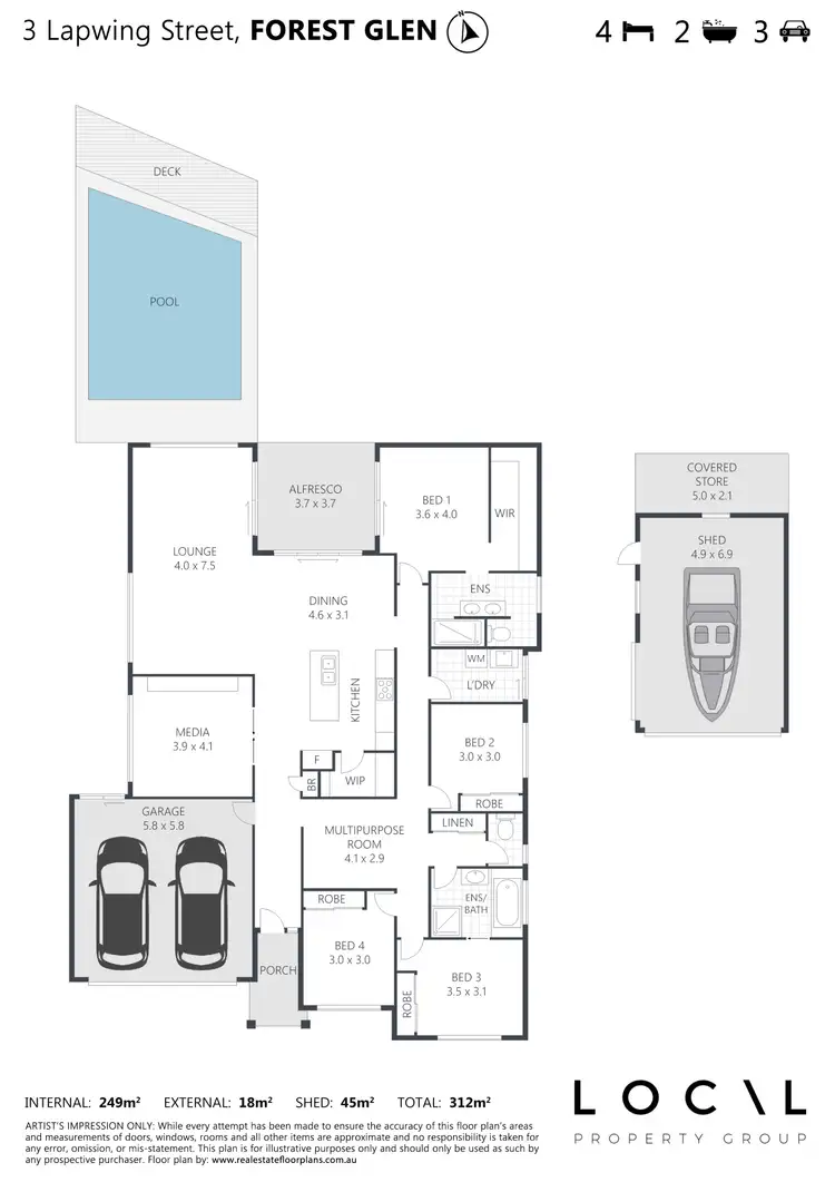 Floorplan of Homely house listing, 3 Lapwing Street, Forest Glen QLD 4556