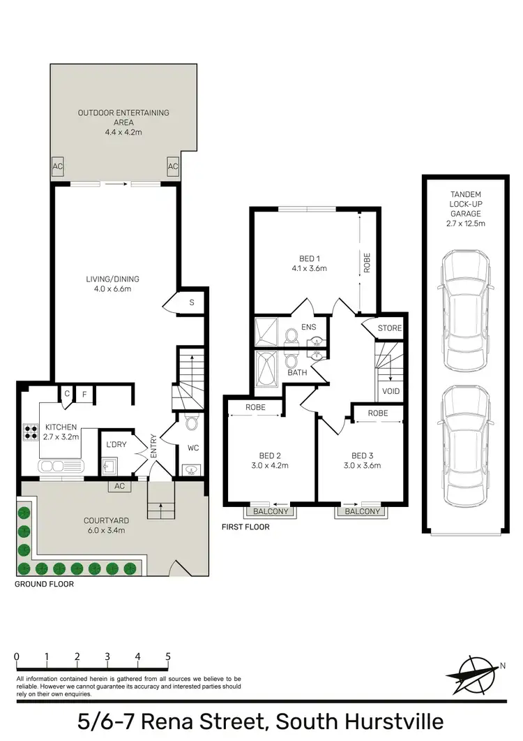 Floorplan of Homely townhouse listing, 5/6-7 Rena Street, South Hurstville NSW 2221