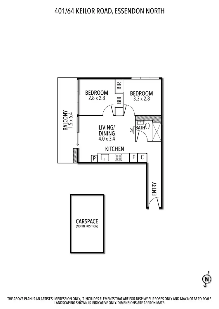Floorplan of Homely apartment listing, 401/64 Keilor Road, Essendon North VIC 3041