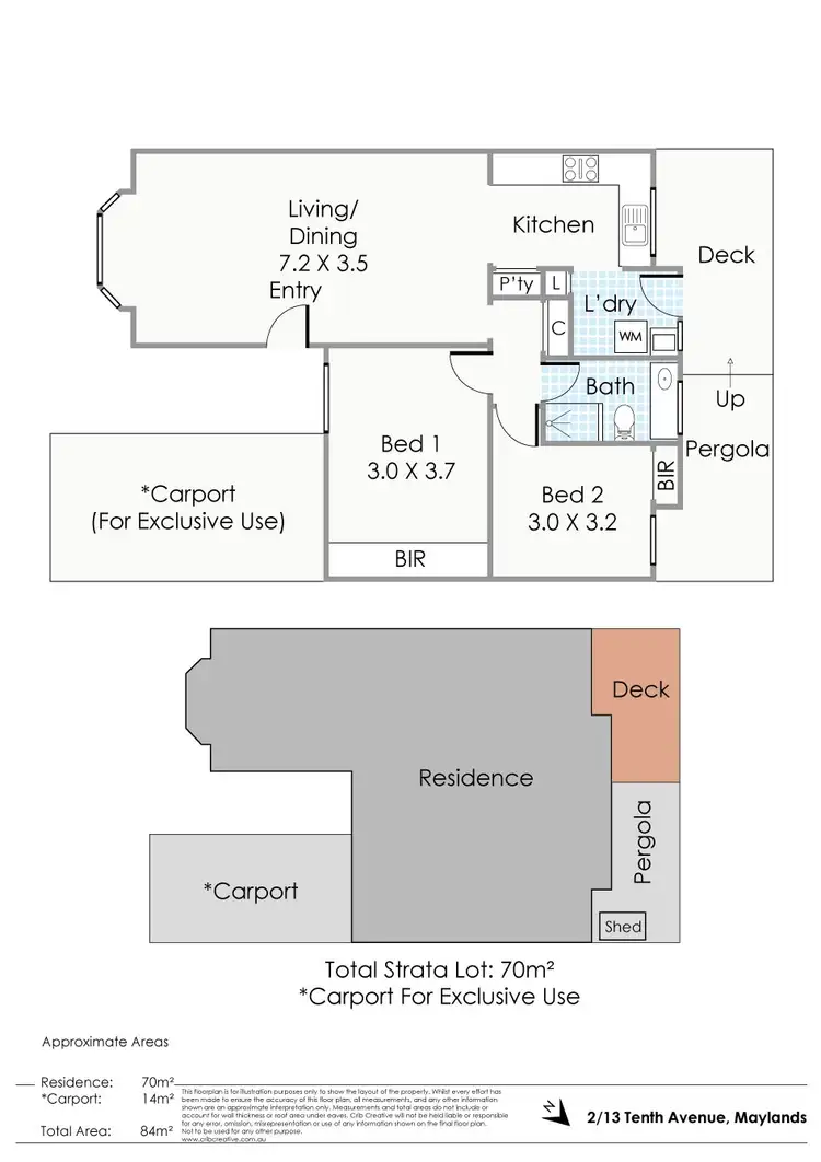 Floorplan of Homely villa listing, 2/13 Tenth Avenue, Maylands WA 6051