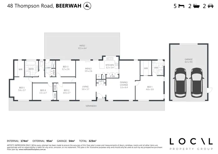 Floorplan of Homely rural property listing, 48 Thompson Road, Beerwah QLD 4519