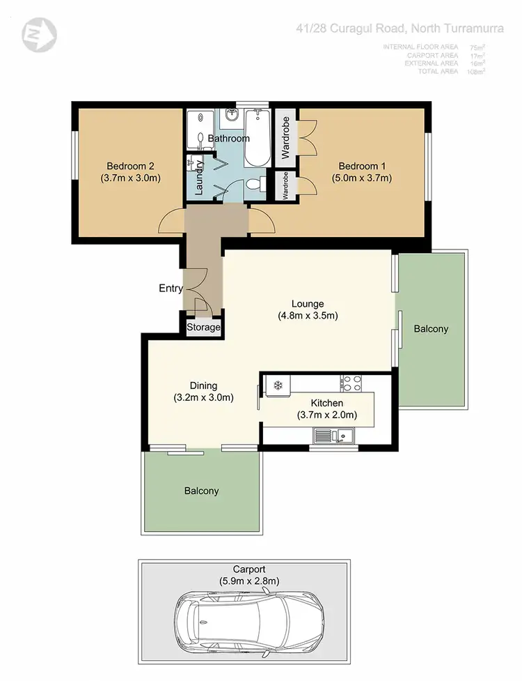 Floorplan of Homely apartment listing, 41/28 Curagul Rd, North Turramurra NSW 2074