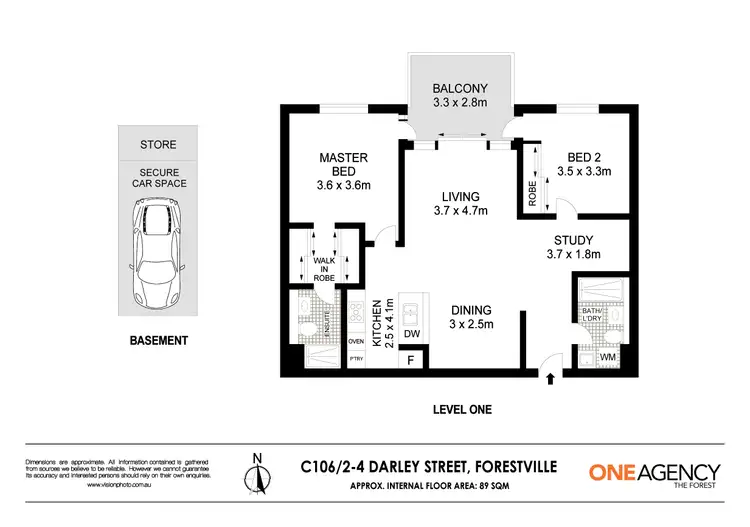 Floorplan of Homely apartment listing, C106/2-4 Darley Street, Forestville NSW 2087