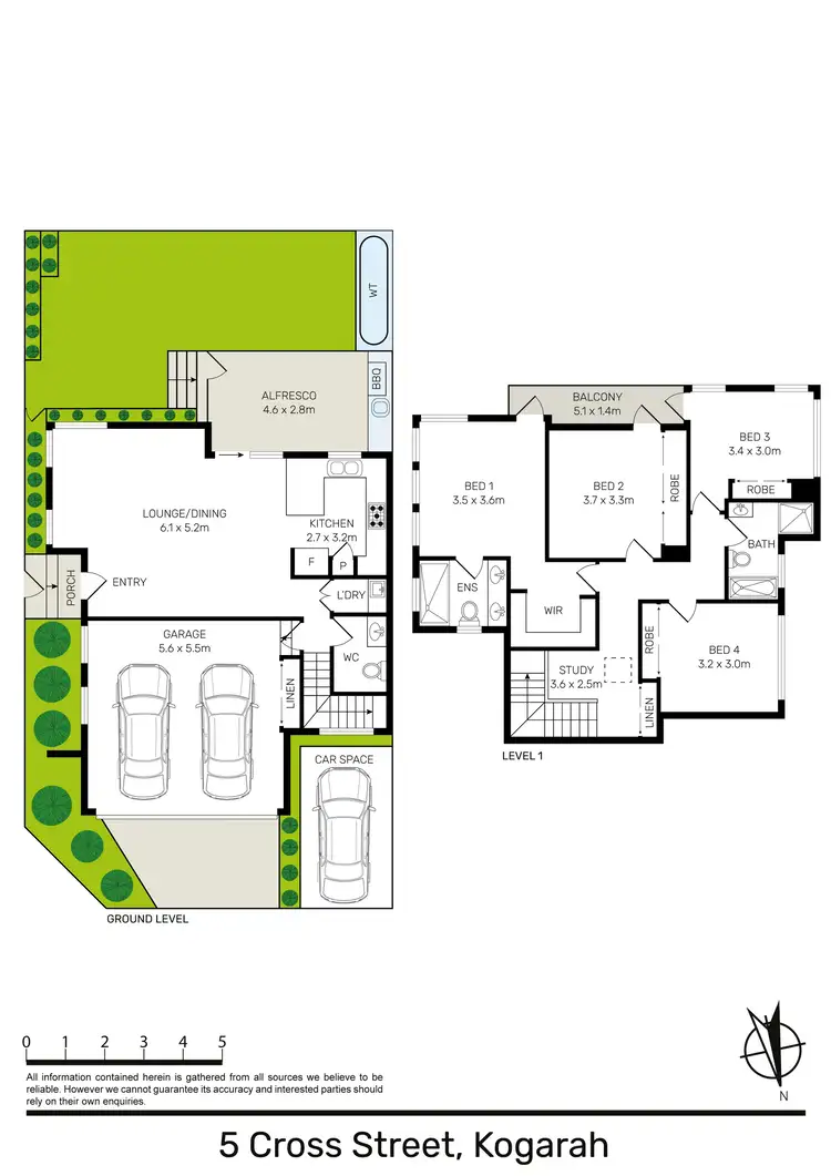 Floorplan of Homely townhouse listing, 5 Cross Street, Kogarah NSW 2217