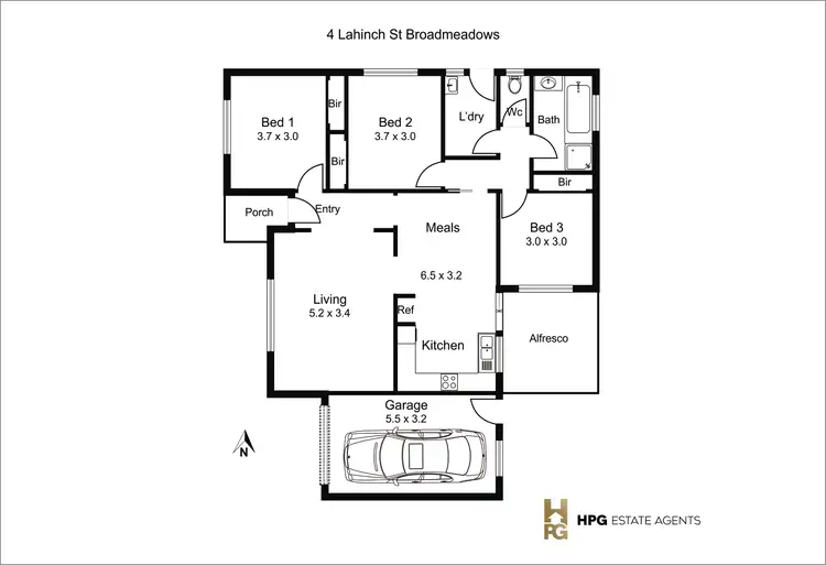 Floorplan of Homely unit listing, 4 Lahinch Street, Broadmeadows VIC 3047