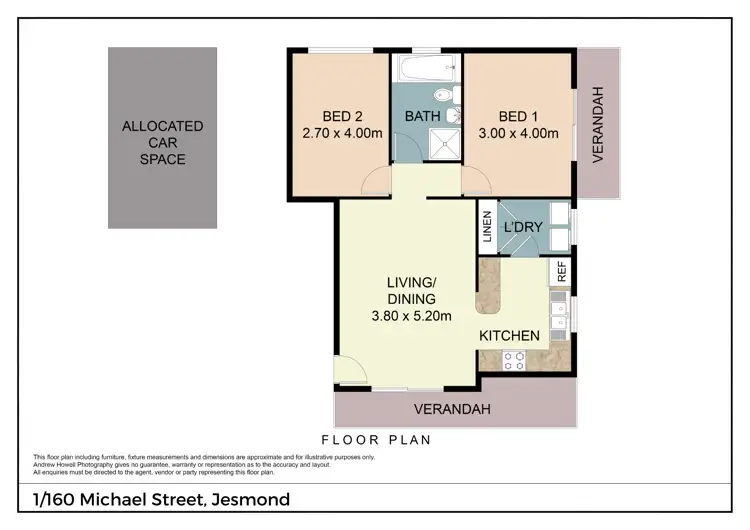 Floorplan of Homely unit listing, 1/160 Michael Street, Jesmond NSW 2299