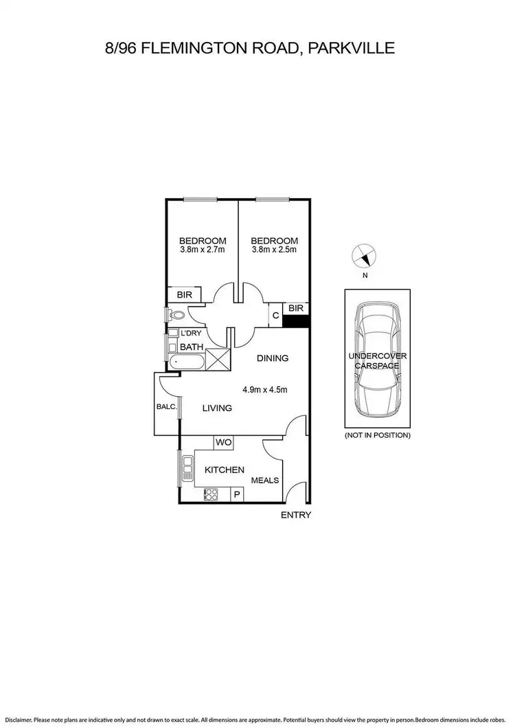 Floorplan of Homely apartment listing, 8/96 Flemington Road, Parkville VIC 3052