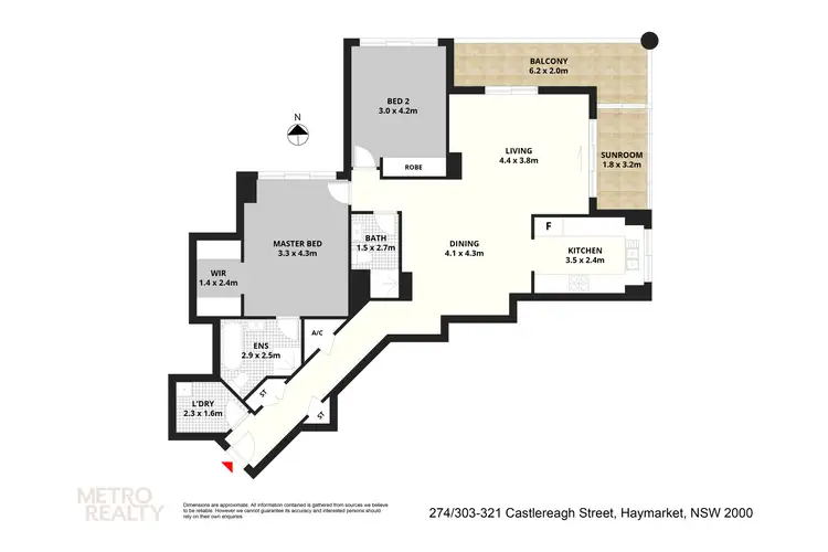 Floorplan of Homely apartment listing, 274/303 Castlereagh St, Haymarket NSW 2000