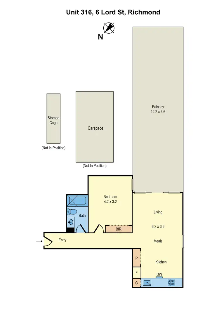Floorplan of Homely apartment listing, 316/6 Lord Street, Richmond VIC 3121