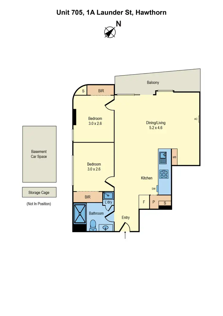 Floorplan of Homely apartment listing, 705/1A Launder Street, Hawthorn VIC 3122