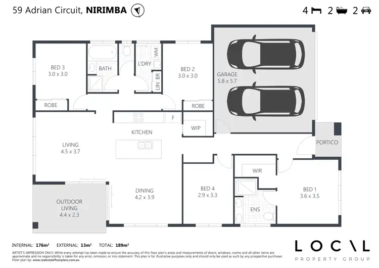 Floorplan of Homely house listing, 59 Adrian Circuit, Nirimba QLD 4551