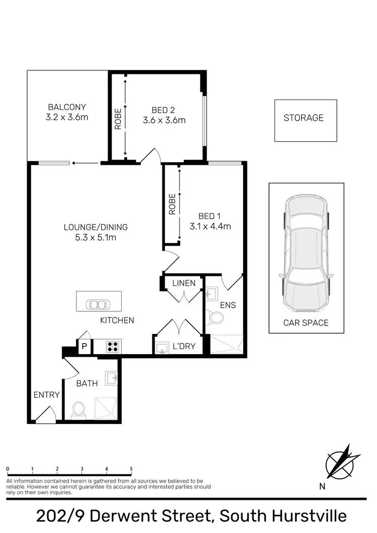 Floorplan of Homely apartment listing, 202/9 Derwent St, South Hurstville NSW 2221
