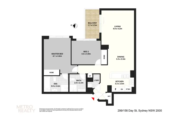 Floorplan of Homely apartment listing, 299/158 Day Street, Sydney NSW 2000