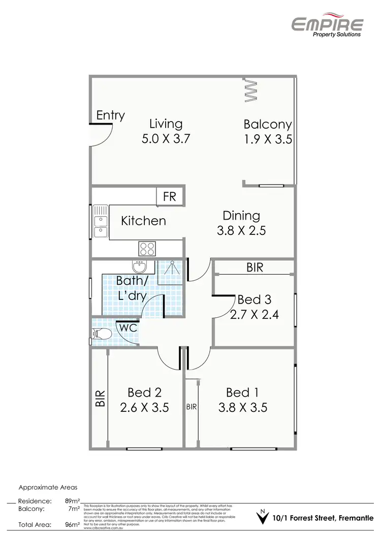 Floorplan of Homely apartment listing, 10/1 Forrest Street, Fremantle WA 6160