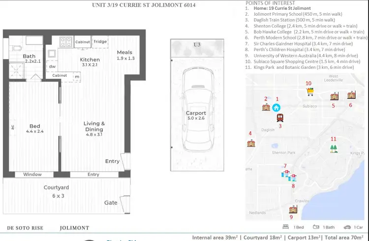 Floorplan of Homely apartment listing, 3/19 Currie Street, Jolimont WA 6014