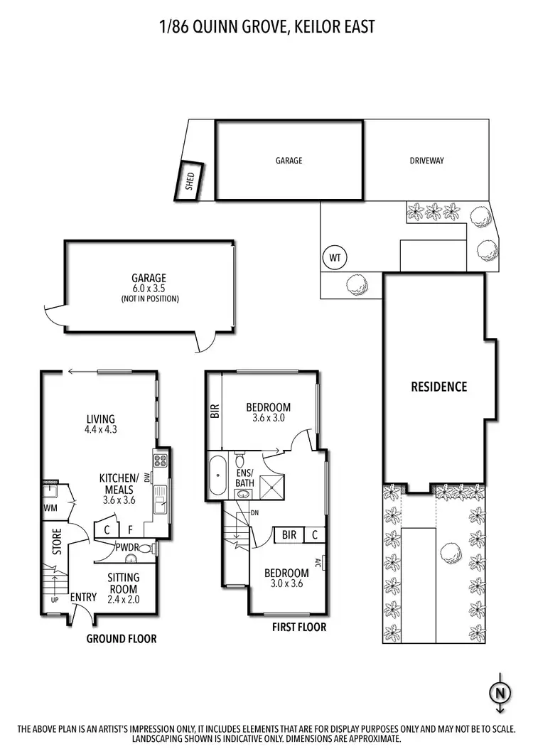Floorplan of Homely townhouse listing, 1/86 Quinn Grove, Keilor East VIC 3033