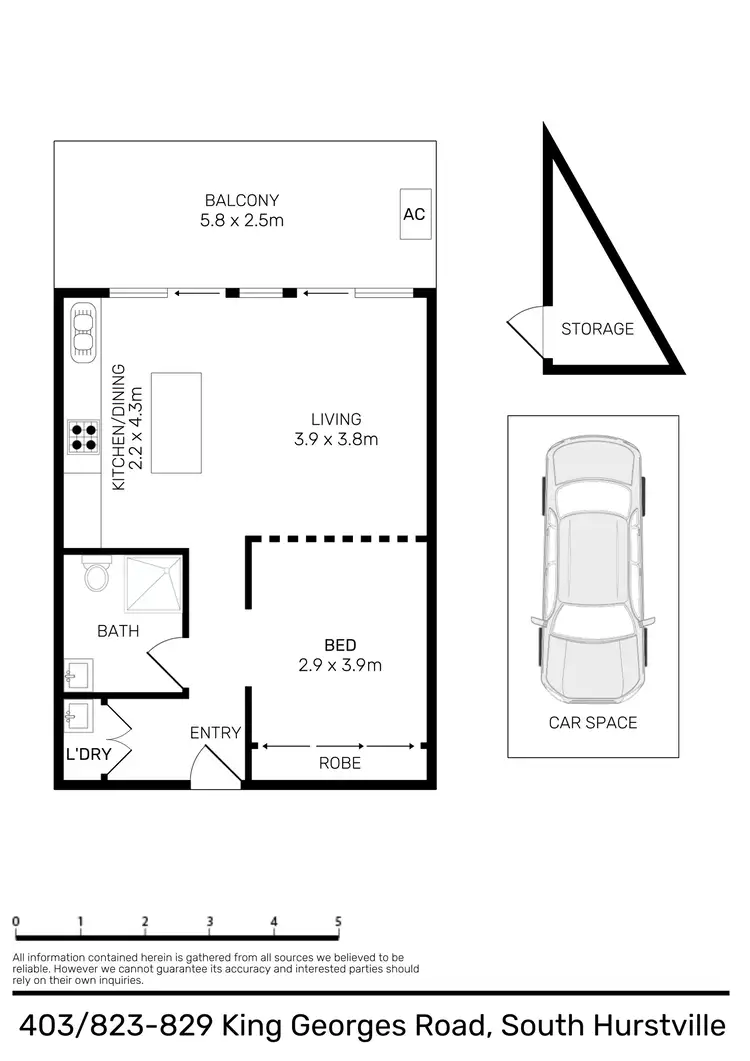 Floorplan of Homely apartment listing, 403/823-829 King Georges Road, South Hurstville NSW 2221