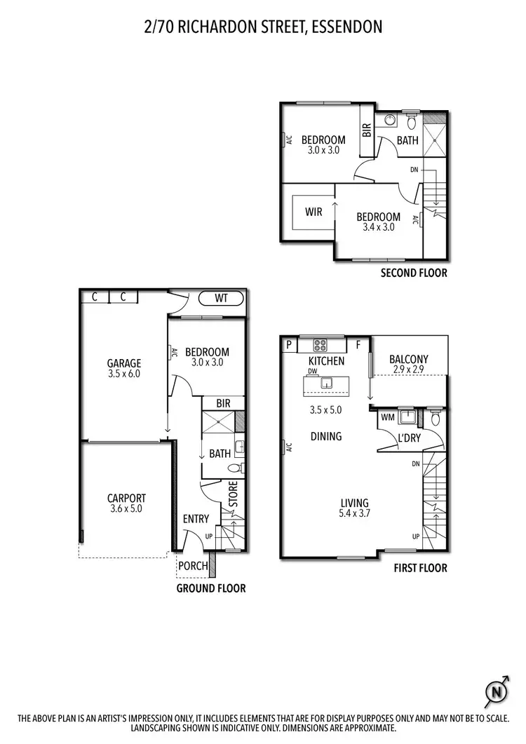 Floorplan of Homely townhouse listing, 2/70 Richardson Street, Essendon VIC 3040