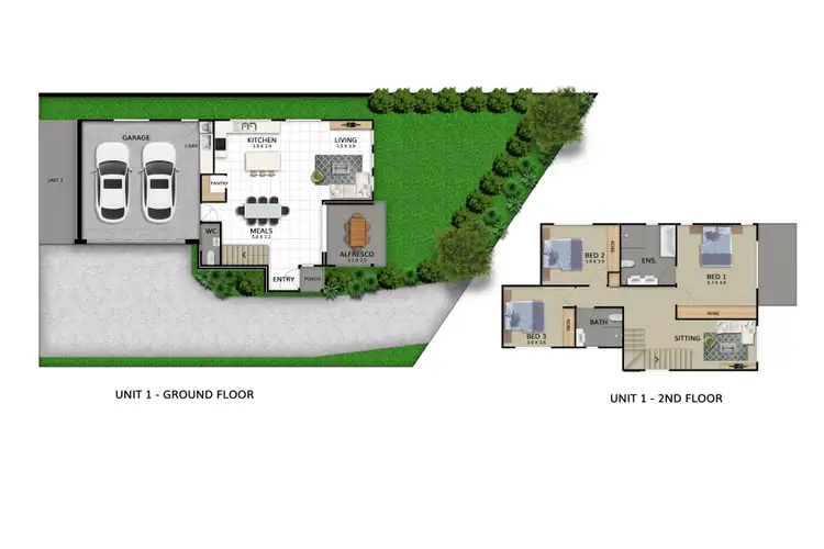 Floorplan of Homely townhouse listing, 1/2 Webb Road, Booker Bay NSW 2257