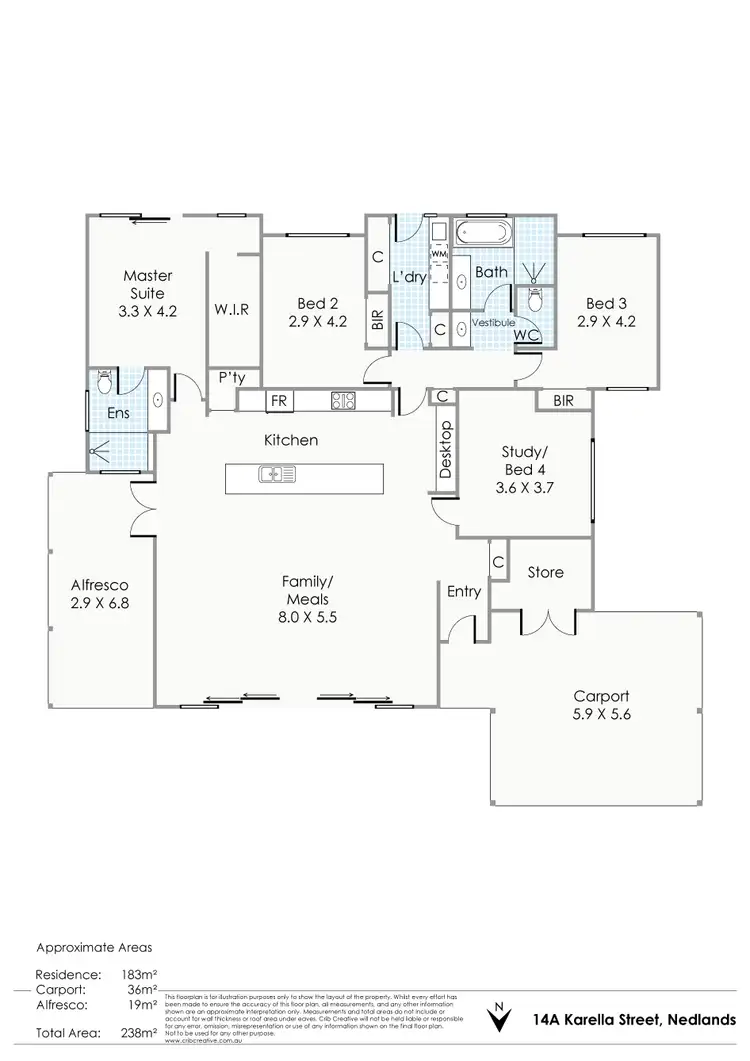 Floorplan of Homely house listing, 14A Karella Street, Nedlands WA 6009