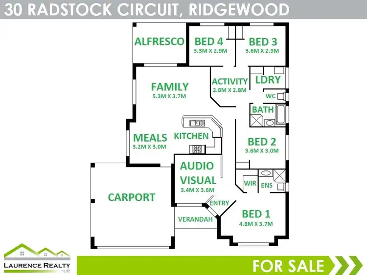 Floorplan of Homely house listing, 30 Radstock Circuit, Ridgewood WA 6030