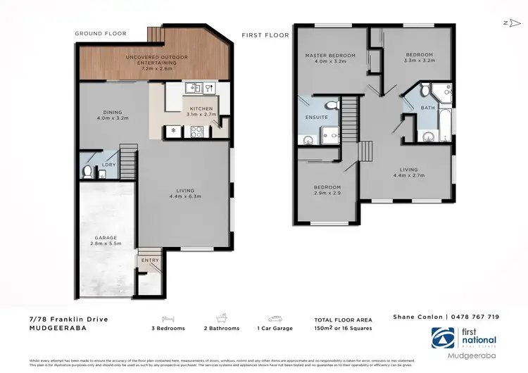 Floorplan of Homely townhouse listing, 7/78 Franklin Drive, Mudgeeraba QLD 4213