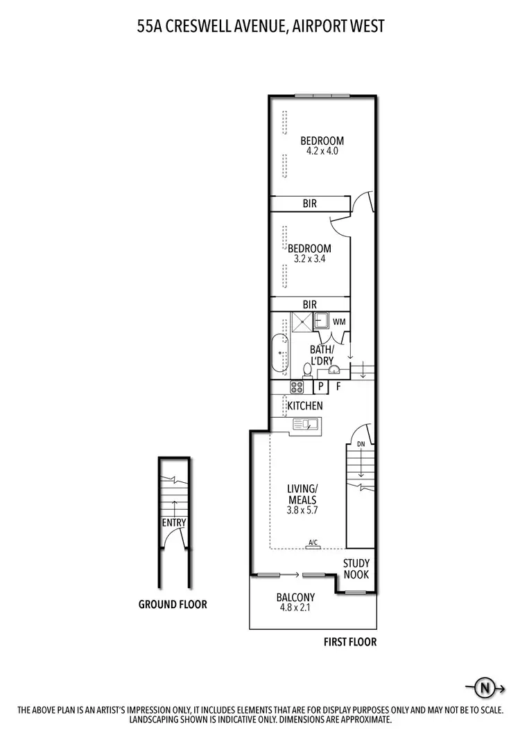 Floorplan of Homely unit listing, 55A Creswell Avenue, Airport West VIC 3042