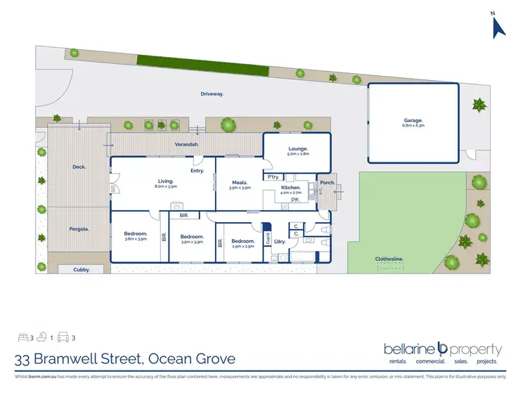 Floorplan of Homely house listing, 33 Bramwell Street, Ocean Grove VIC 3226
