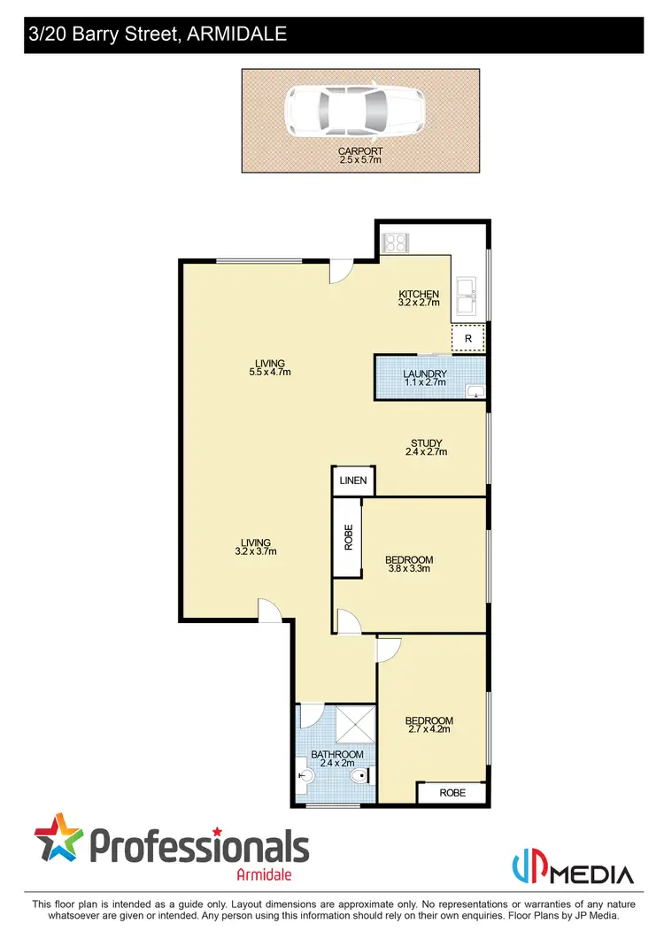 Floorplan of Homely unit listing, 3/20 Barry Street, Armidale NSW 2350