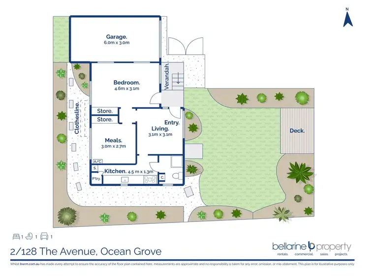 Floorplan of Homely unit listing, 2/128 The Avenue, Ocean Grove VIC 3226