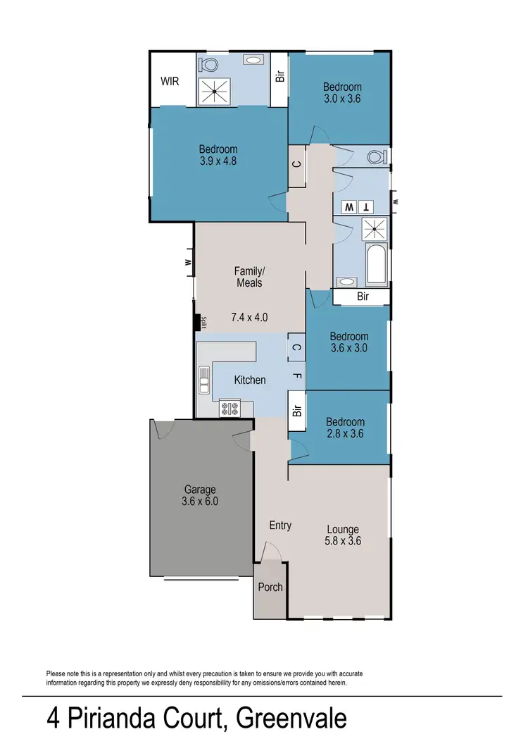 Floorplan of Homely house listing, 4 Pirianda Court, Greenvale VIC 3059