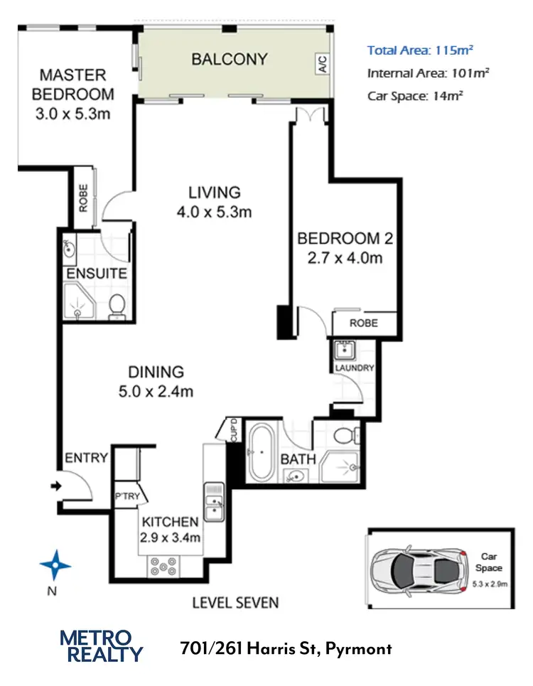 Floorplan of Homely apartment listing, 701/261 Harris Street, Pyrmont NSW 2009