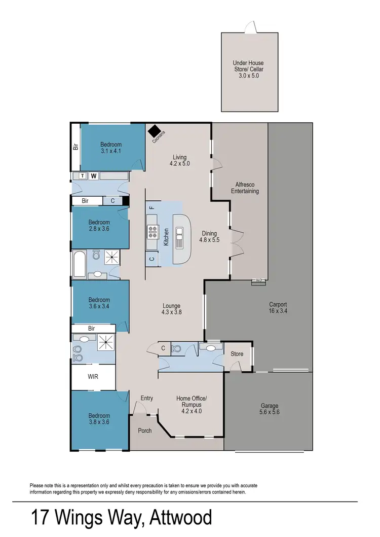 Floorplan of Homely house listing, 17 Wings Way, Attwood VIC 3049
