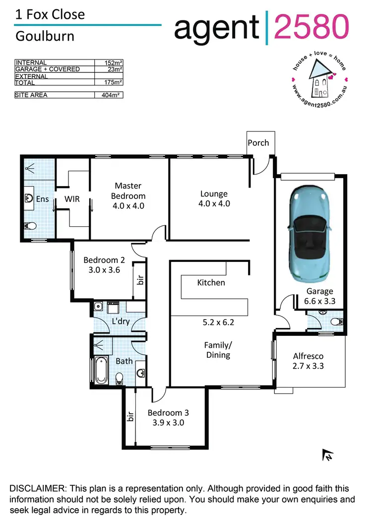 Floorplan of Homely semi-detached listing, 1 Fox Close, Goulburn NSW 2580