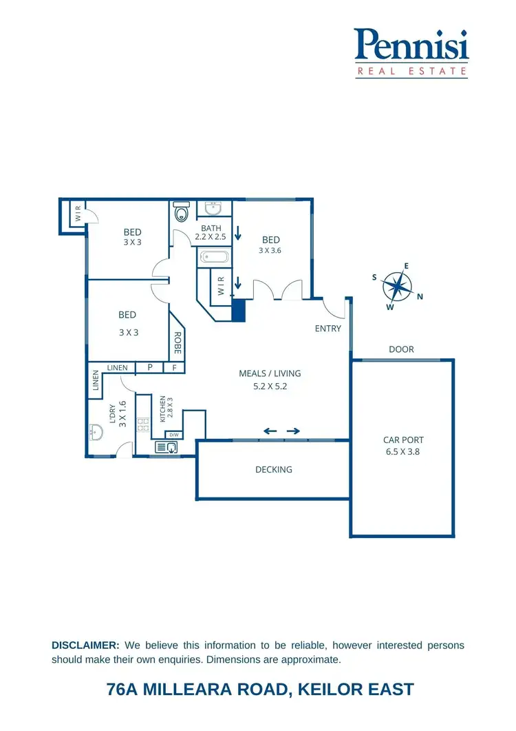 Floorplan of Homely unit listing, 76A Milleara Road, Keilor East VIC 3033